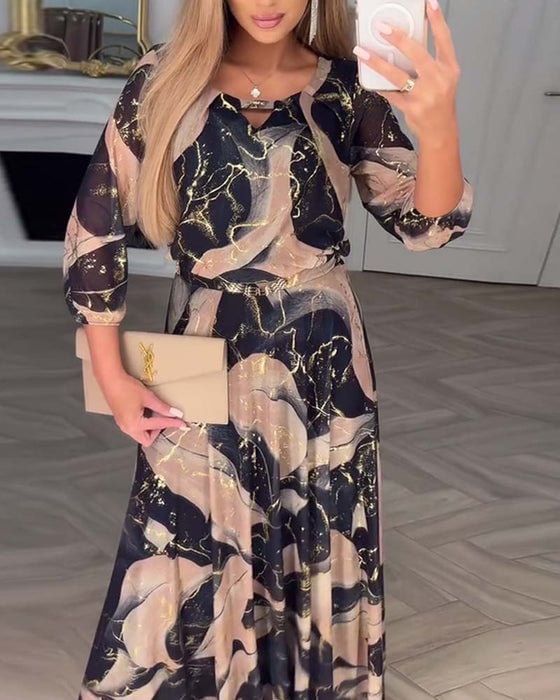 Camille™ | Printed Chiffon Dress