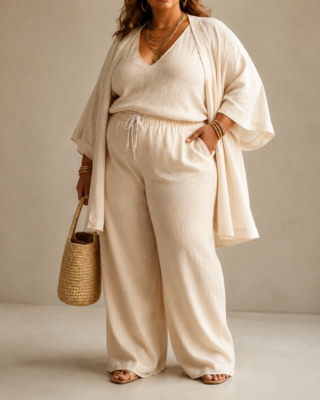 Ellie™ | Relaxed 3-Piece Set with Opaque Pants