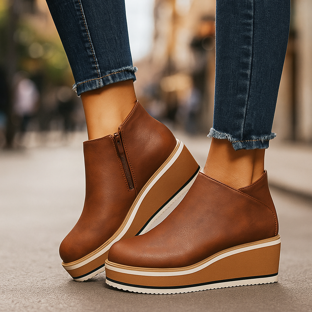 Rebecca™ | Orthopedic Ankle Boots with Wedge Heel and Side Zip