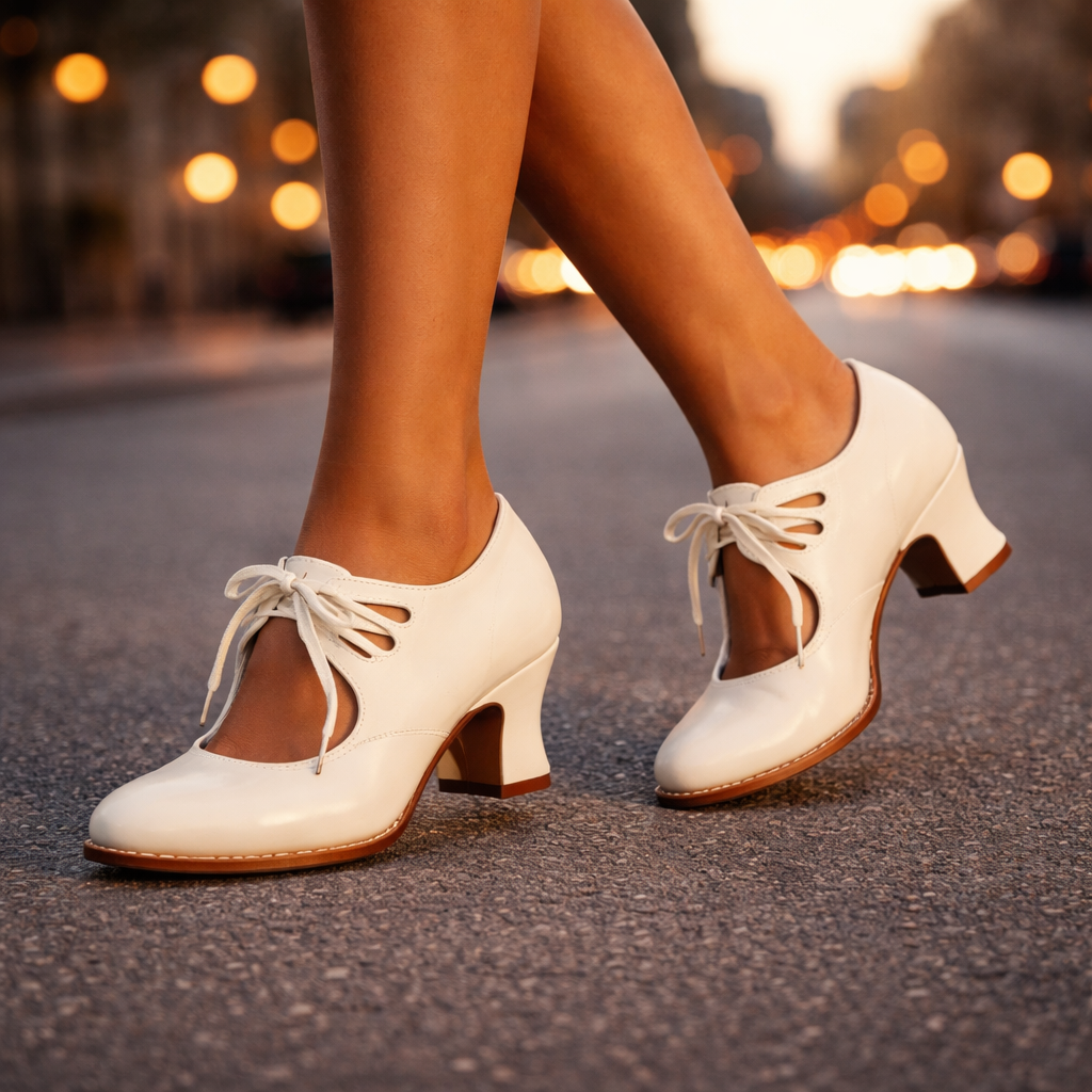 Hazel™ | Orthopedic Leather Lace-Up Heels