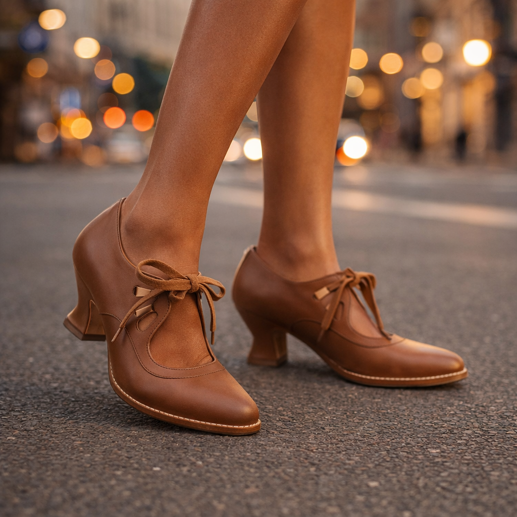 Hazel™ | Orthopedic Leather Lace-Up Heels