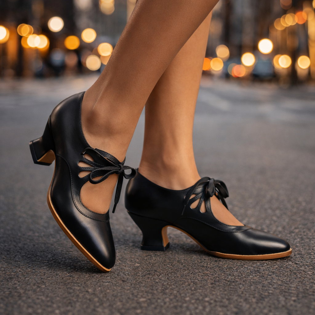 Hazel™ | Orthopedic Leather Lace-Up Heels
