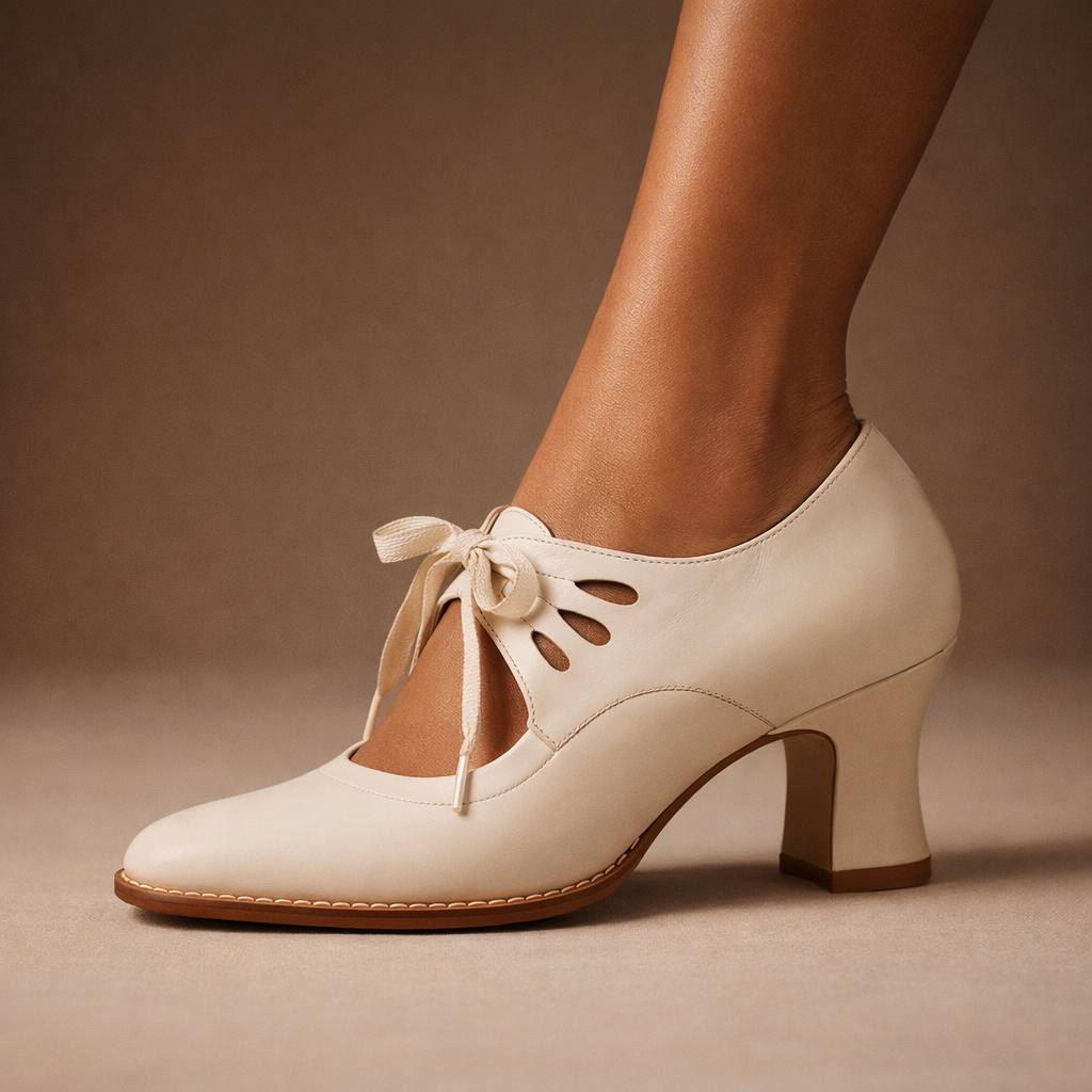 Hazel™ | Orthopedic Leather Lace-Up Heels