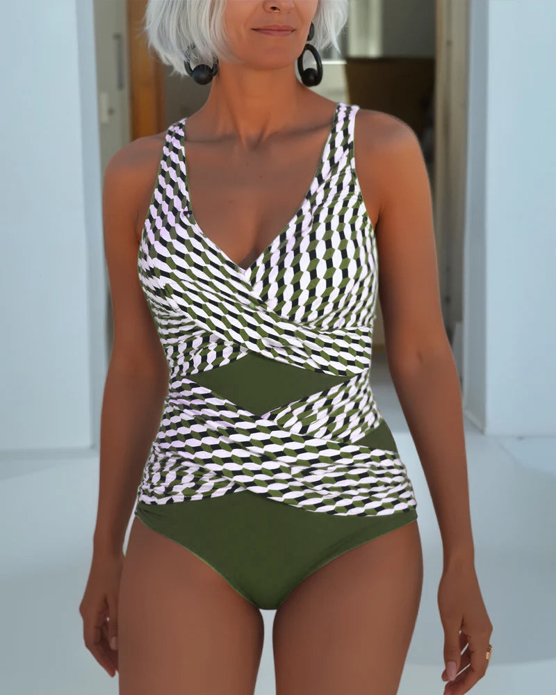 Cross-Cut Bathing Suit for Relaxed Resort Style