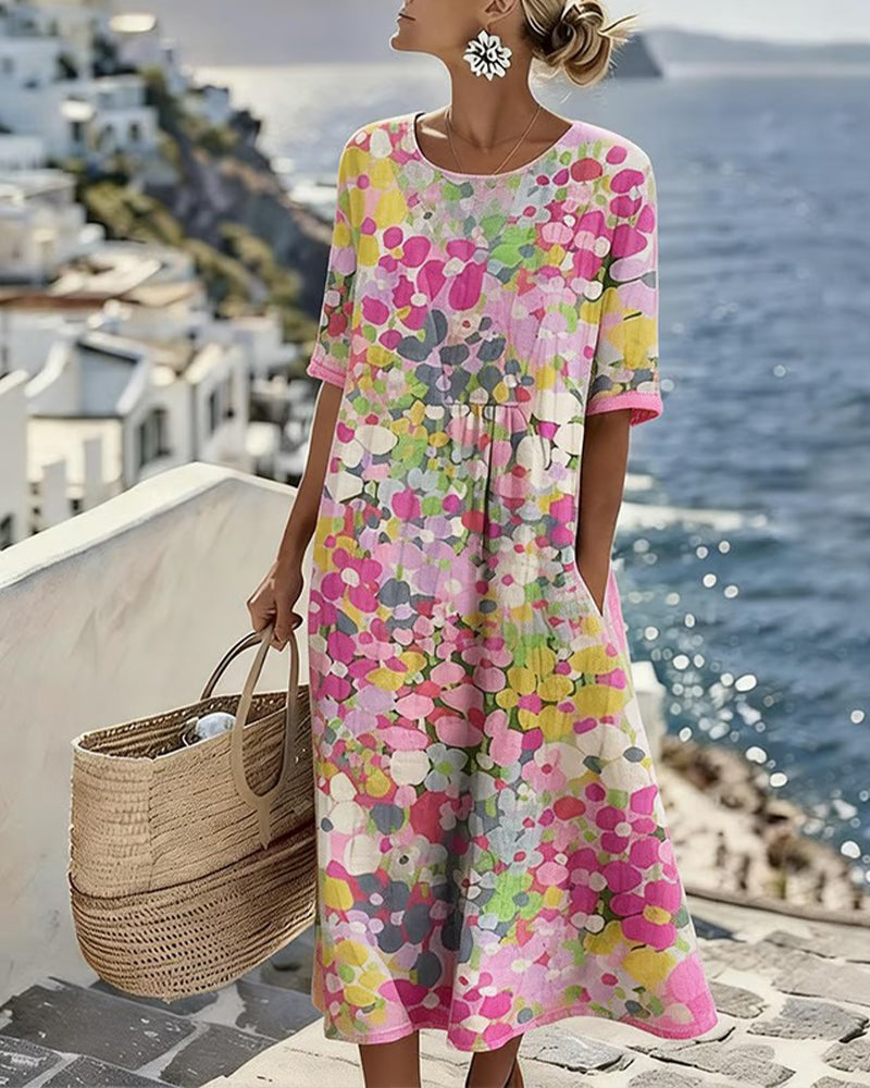 Elena | Loose and Light Floral Midi Dress