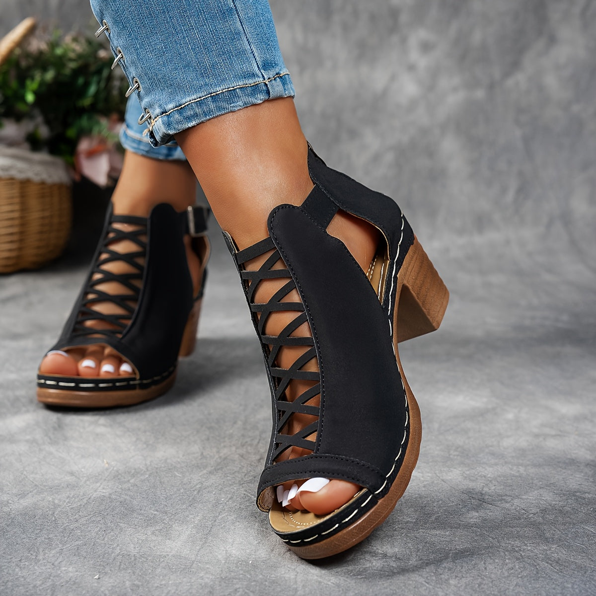 Selin | Woven Heeled Sandals