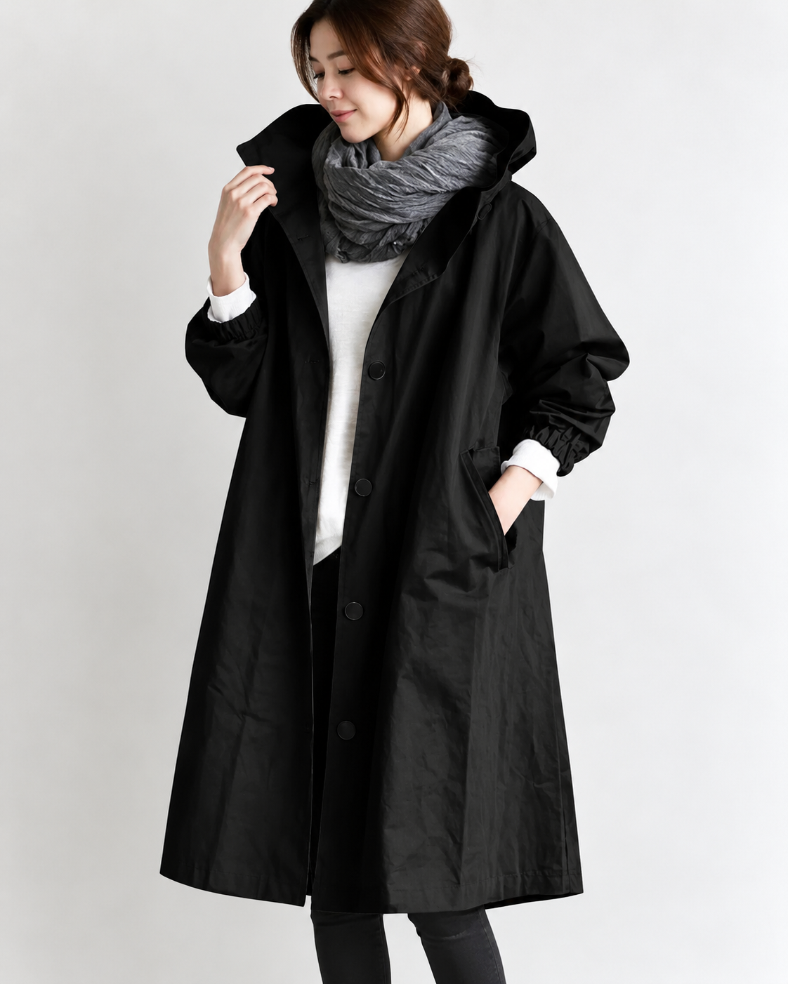 Brooklyn™ | Warm Long Trench Coat With Hood