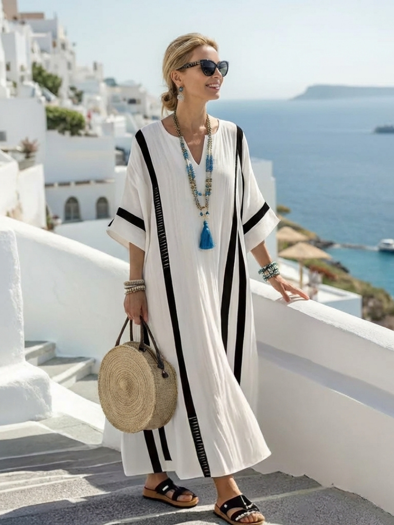 Sophia™ | Tummy-Flattering Striped Maxi Dress