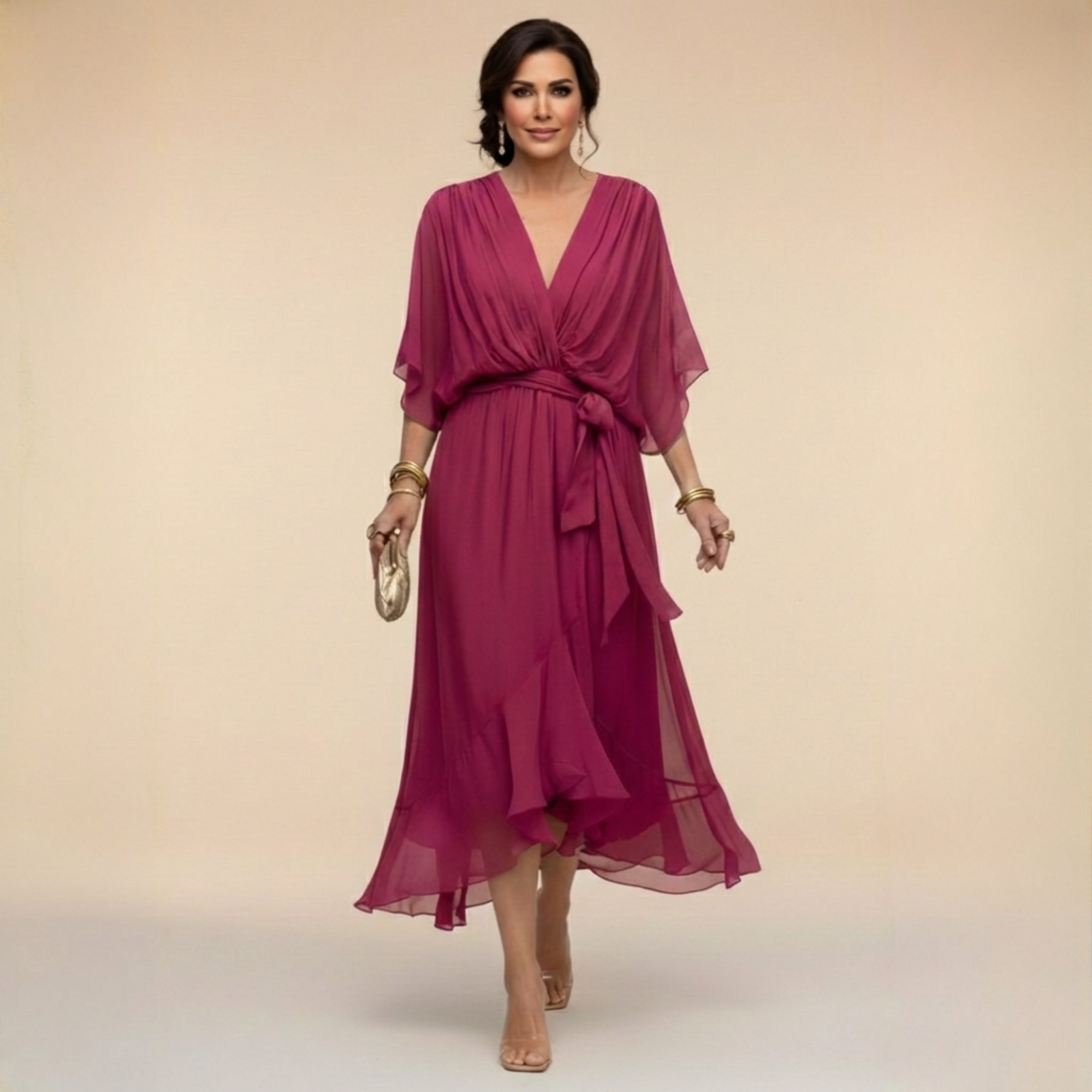 Nellie | Elegant Wrap V-Neck Dress