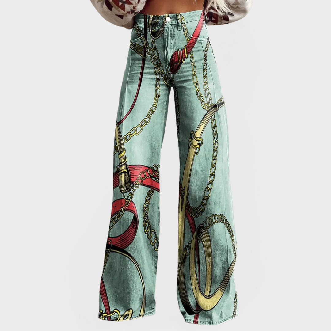 High-waisted elegant jeans with wide legs
