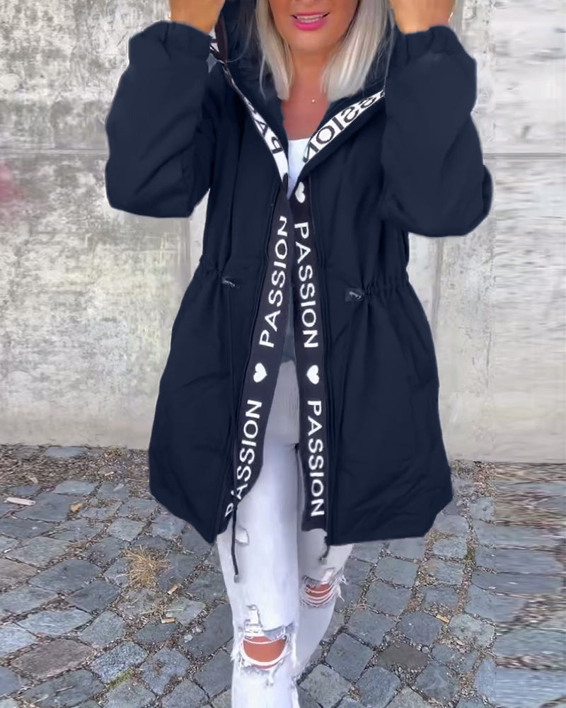 Brenda™ | Long Coat with Hood and Drawstring 10
