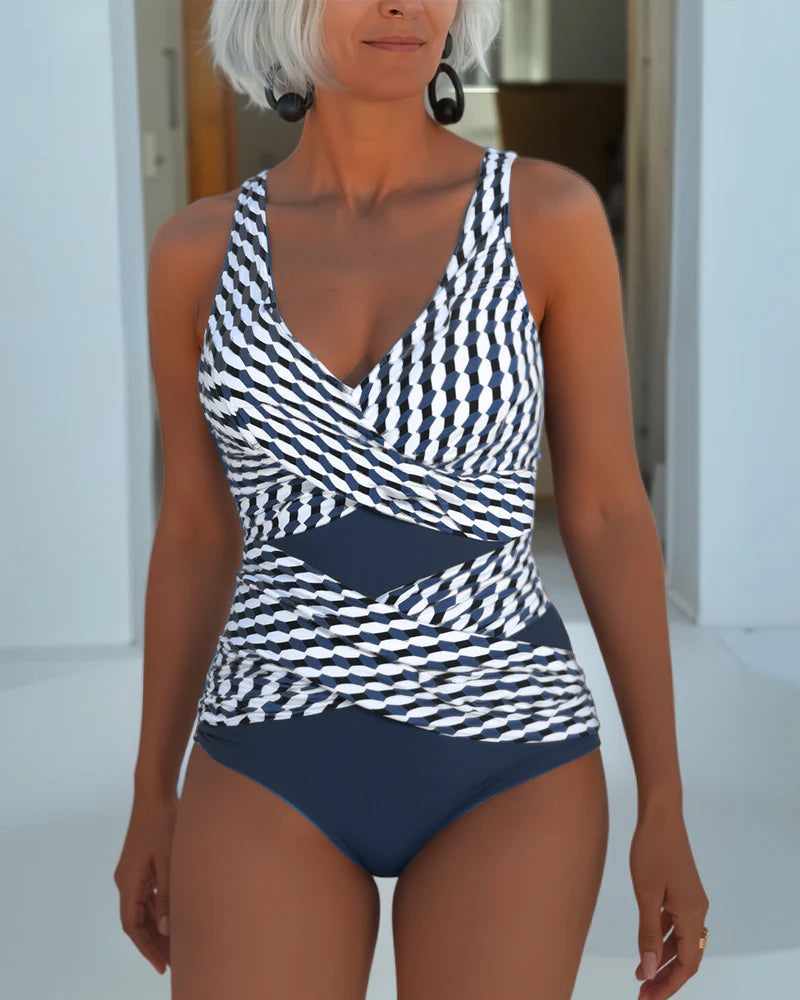 Cross-Cut Bathing Suit for Relaxed Resort Style
