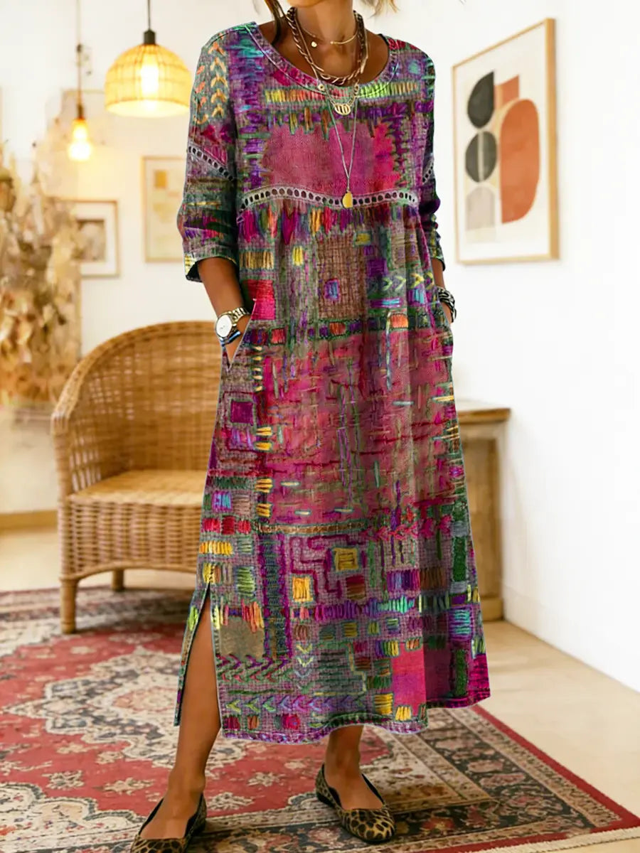 Peyton™ | Tummy-Flattering Patchwork Denim Dress