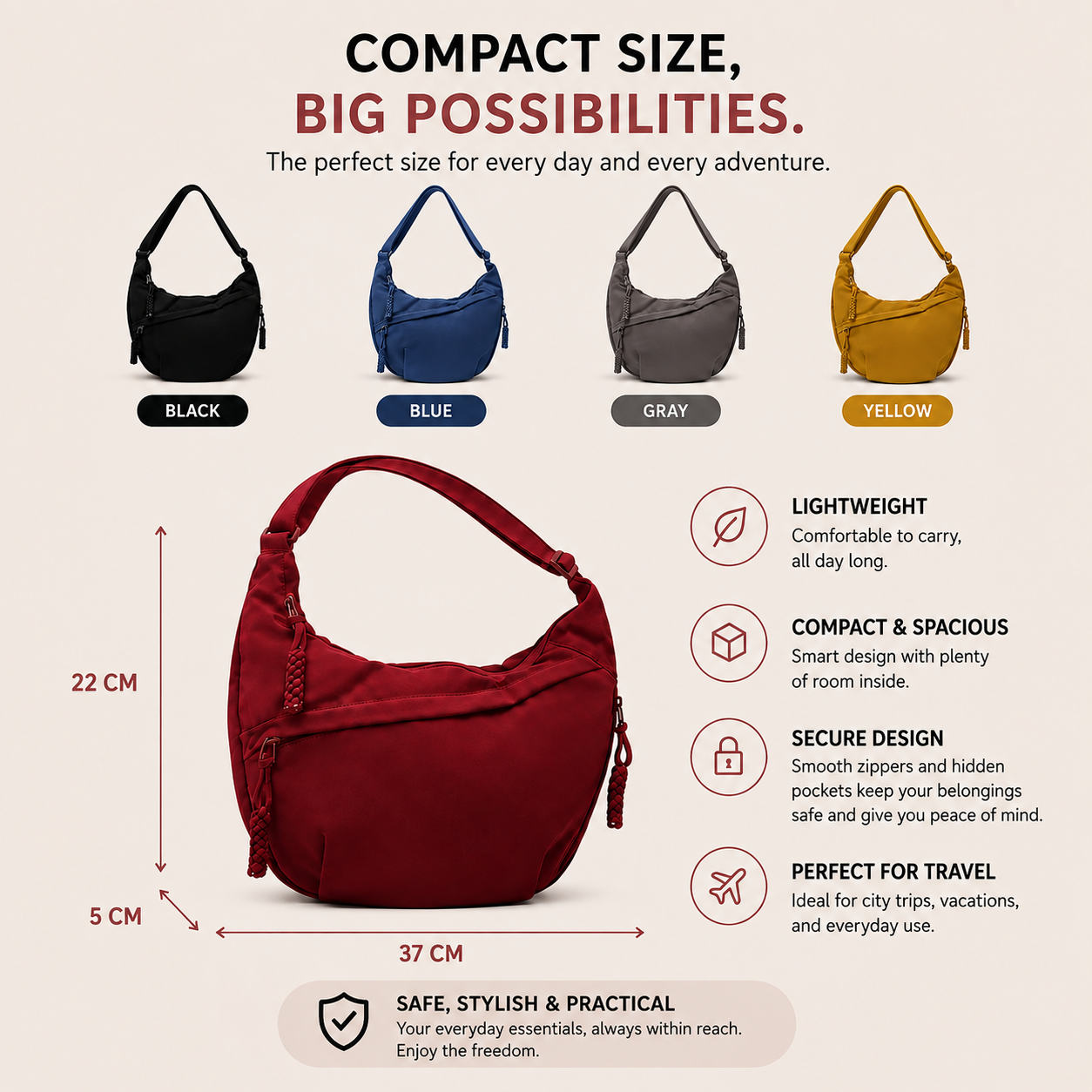 Brooklyn™ | Anti-Theft Shoulder Bag with Hidden Zippers