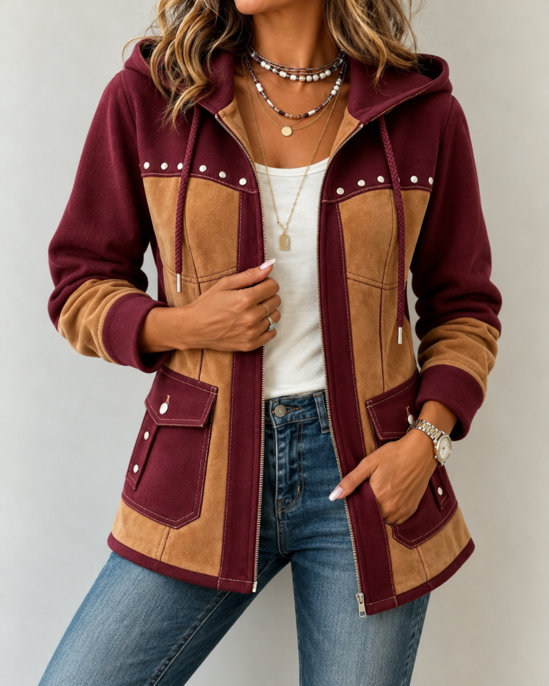 Susan™ | Comfortable Patchwork Jacket with Hood