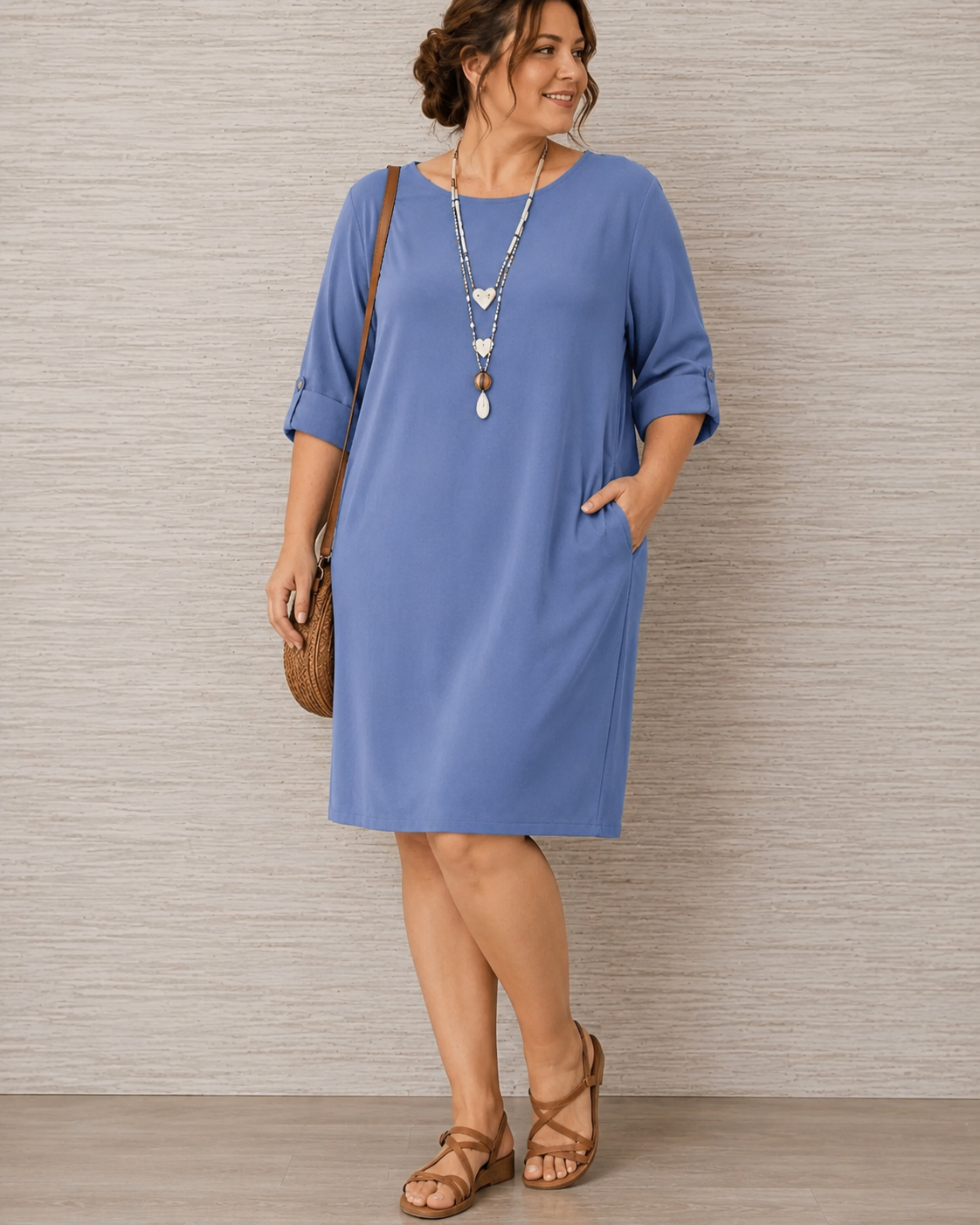 Bella™ | Casual Tummy-Flattering Midi Dress with Pockets