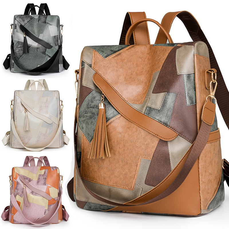Janet™ | Patchwork Anti-Theft Backpack