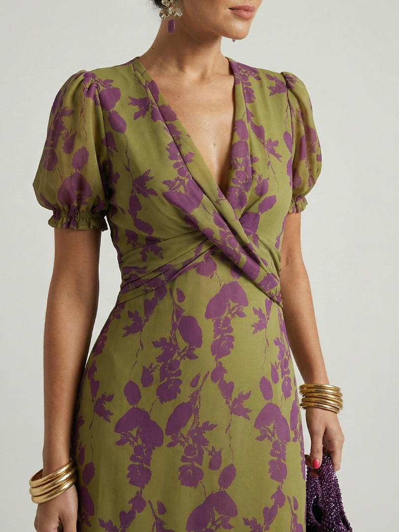 Jessica™ | Tummy-Flattering Floral Midi Dress