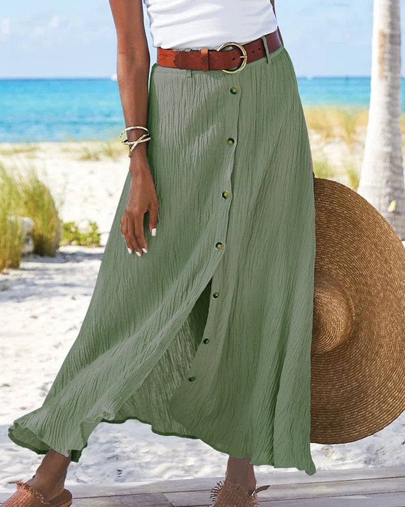 Syndy - Flowing Skirt with Buttons
