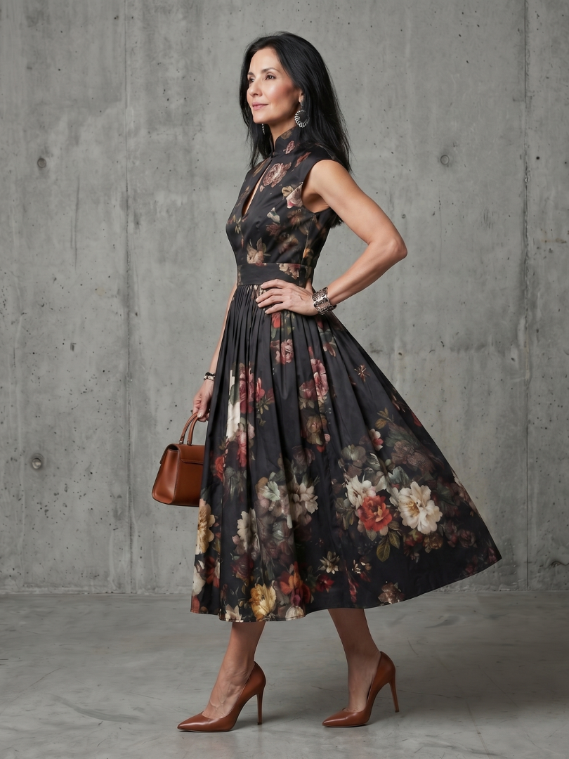 Reese™ | Tummy-Flattering Floral Midi Dress