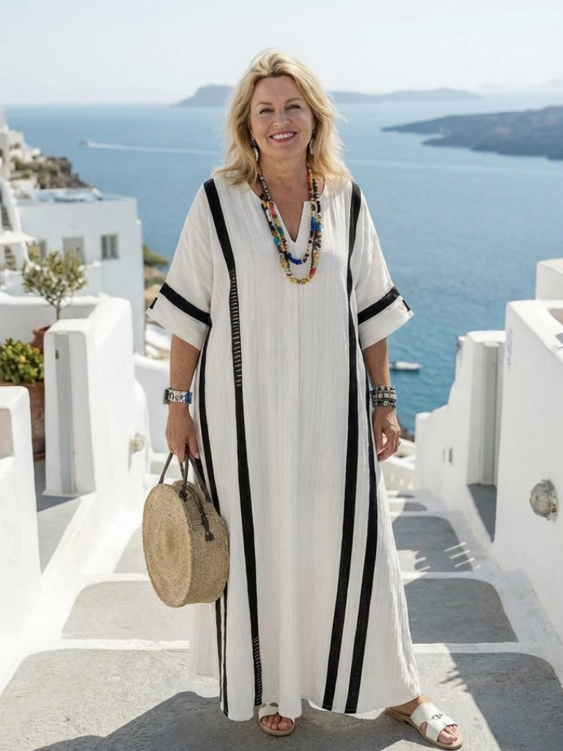 Sophia™ | Tummy-Flattering Striped Maxi Dress