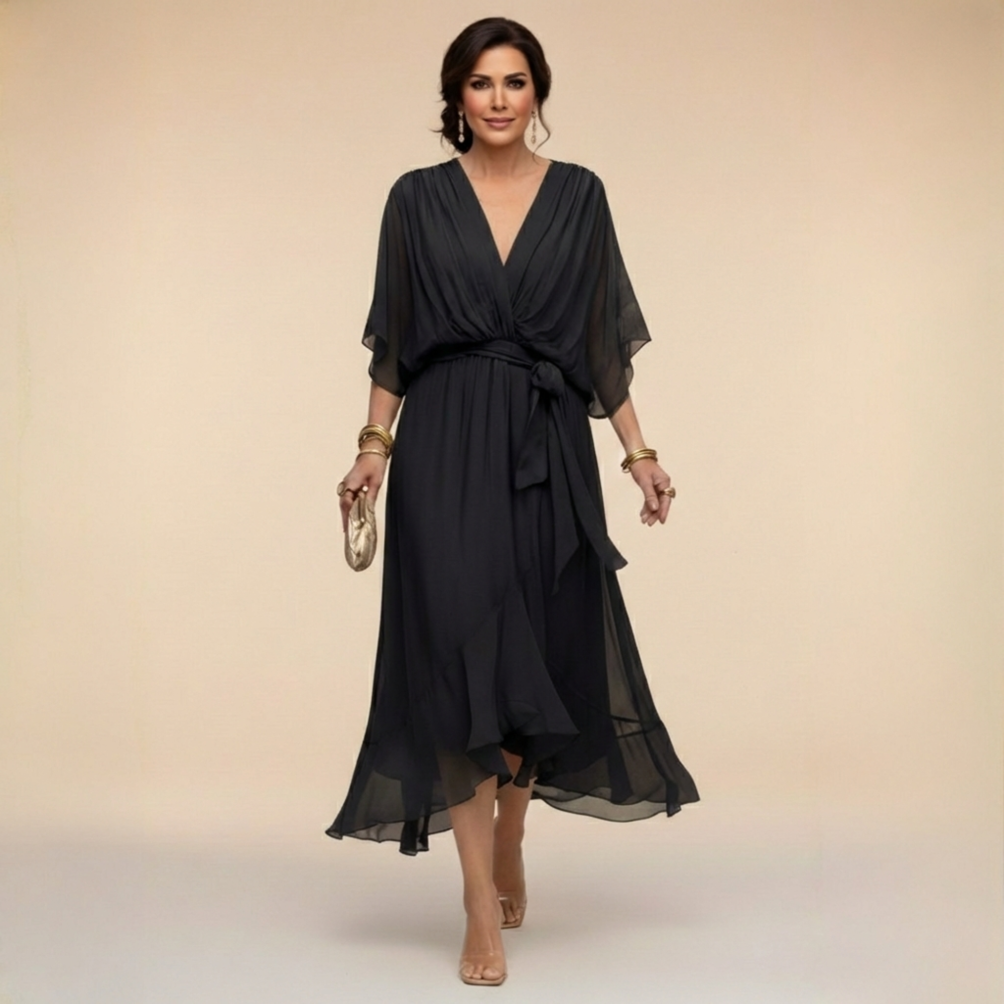 Nellie | Elegant Wrap V-Neck Dress