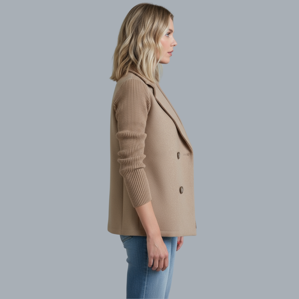 Susan™ | Comfortable Blazer Jacket with Knitted Sleeves 3