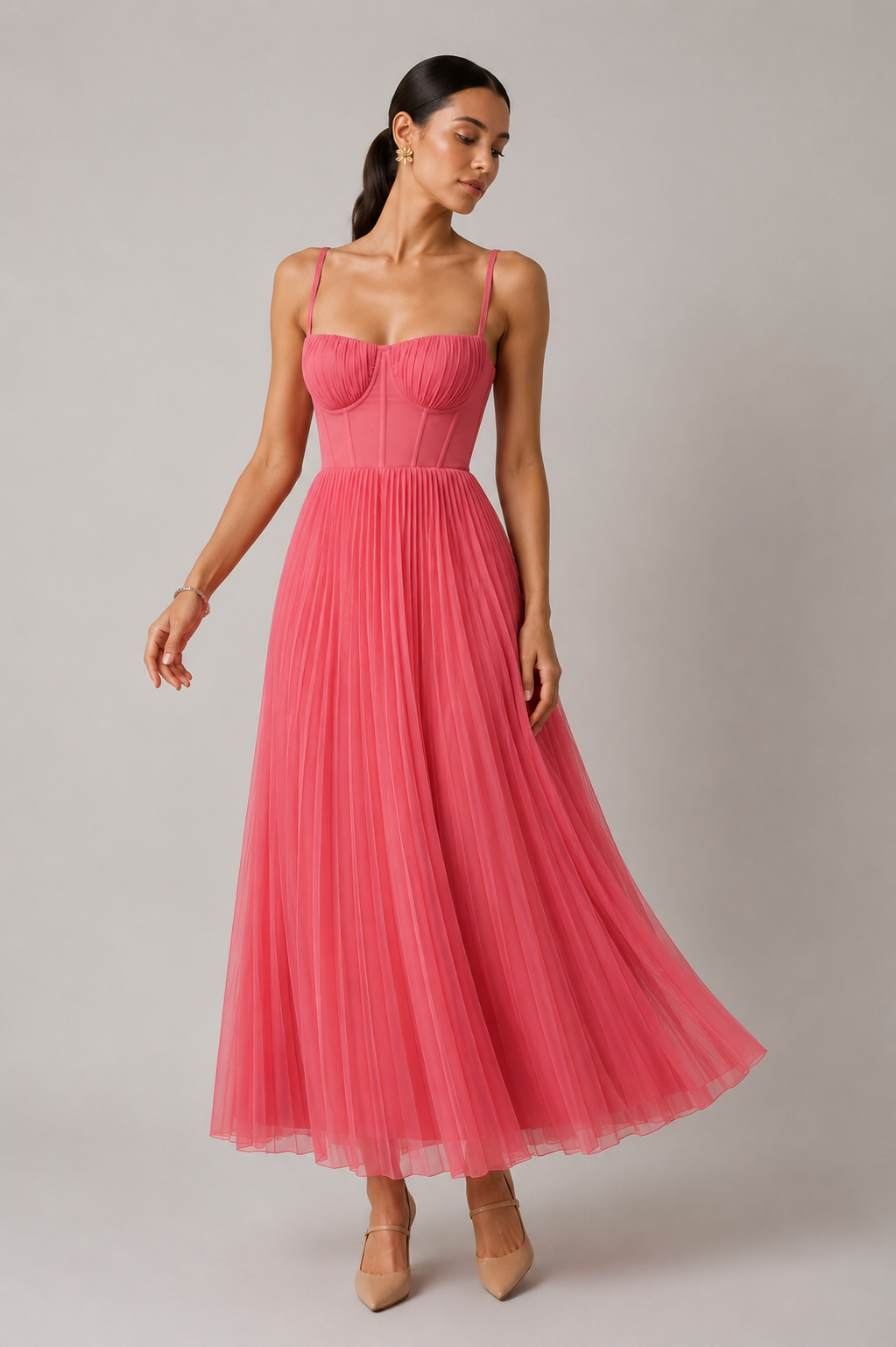 Lily™ | Elegant Tummy-Flattering Pleated Maxi Dress