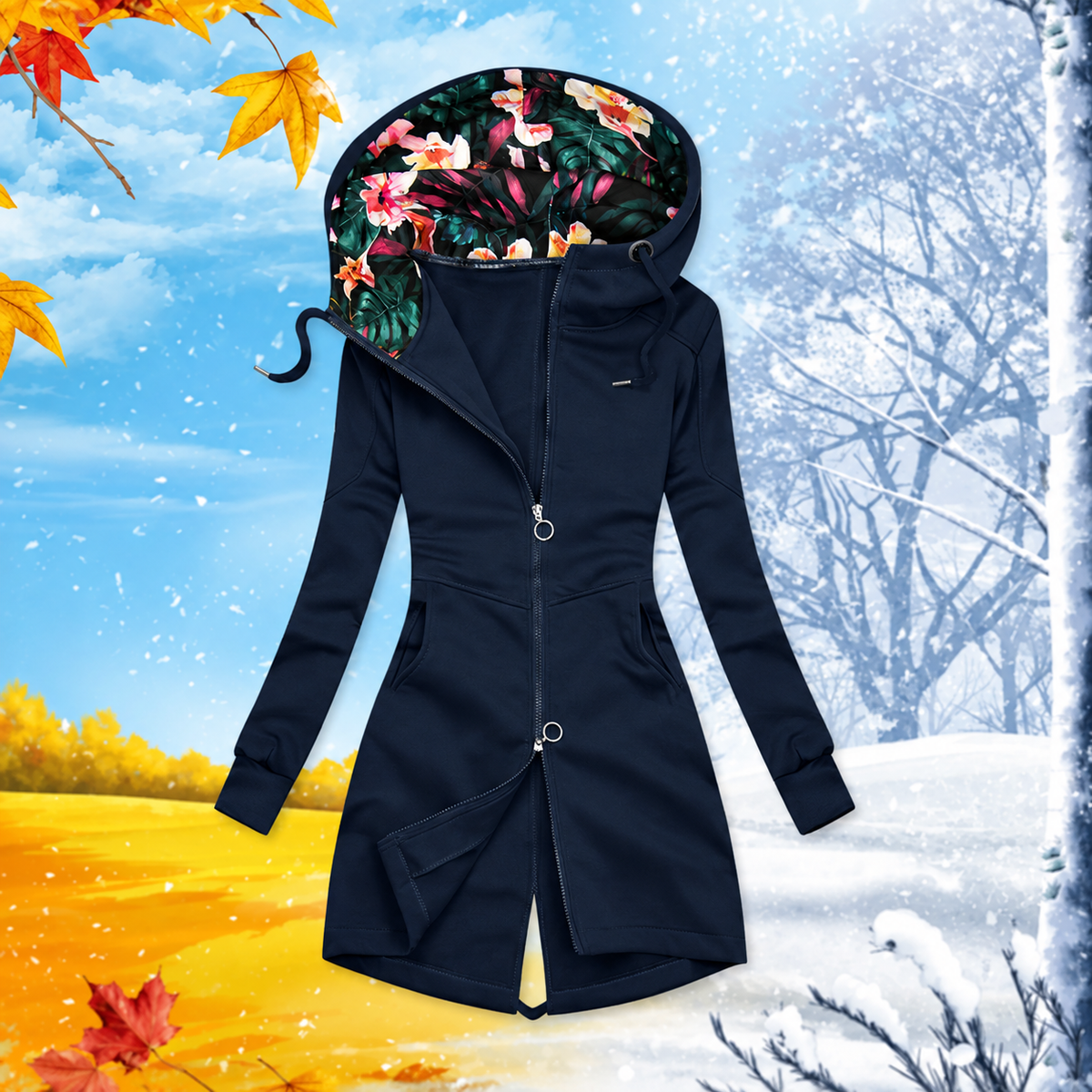 Stella™ | Warm Hooded Jacket with Adjustable Waist