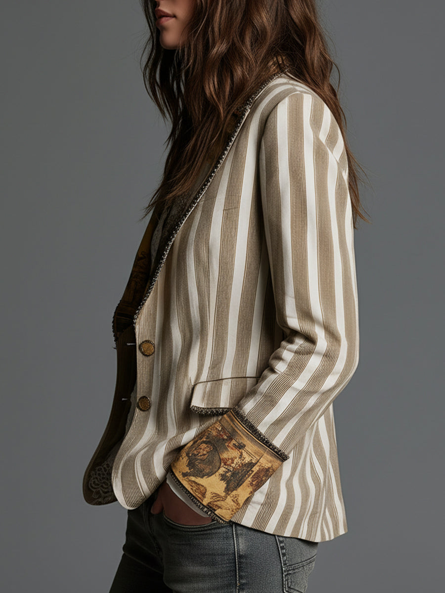 Carol™ | Bohemian Blazer with Stripes