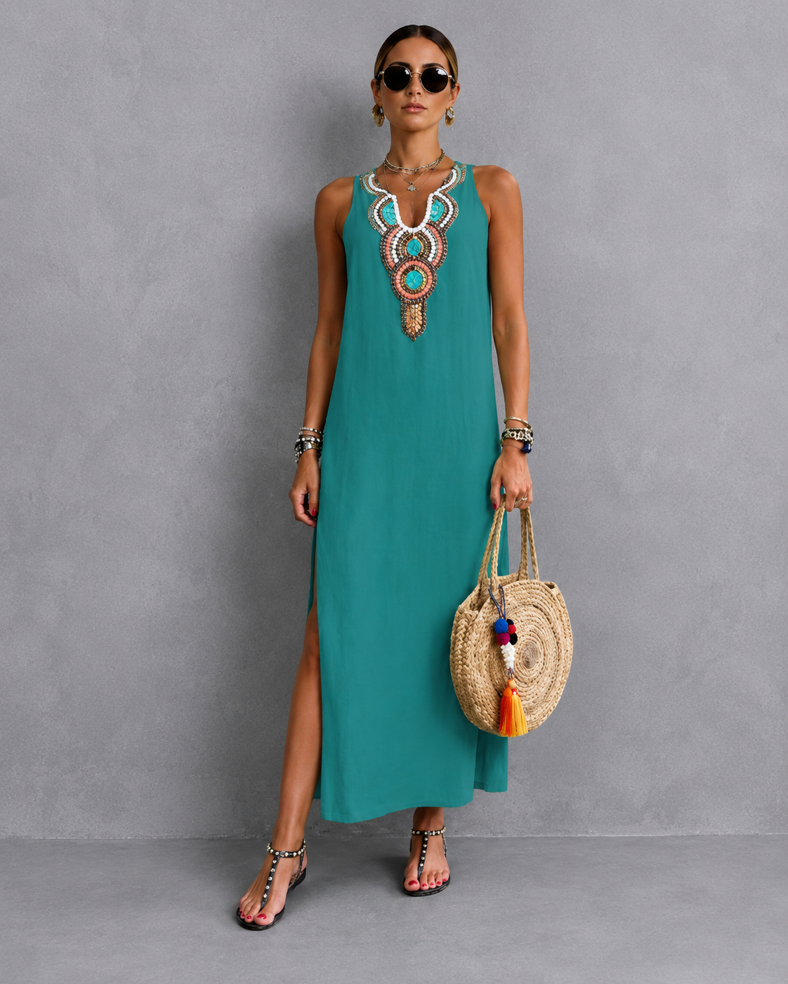 Emma™ | Belly-covering Sleeveless Maxi Dress