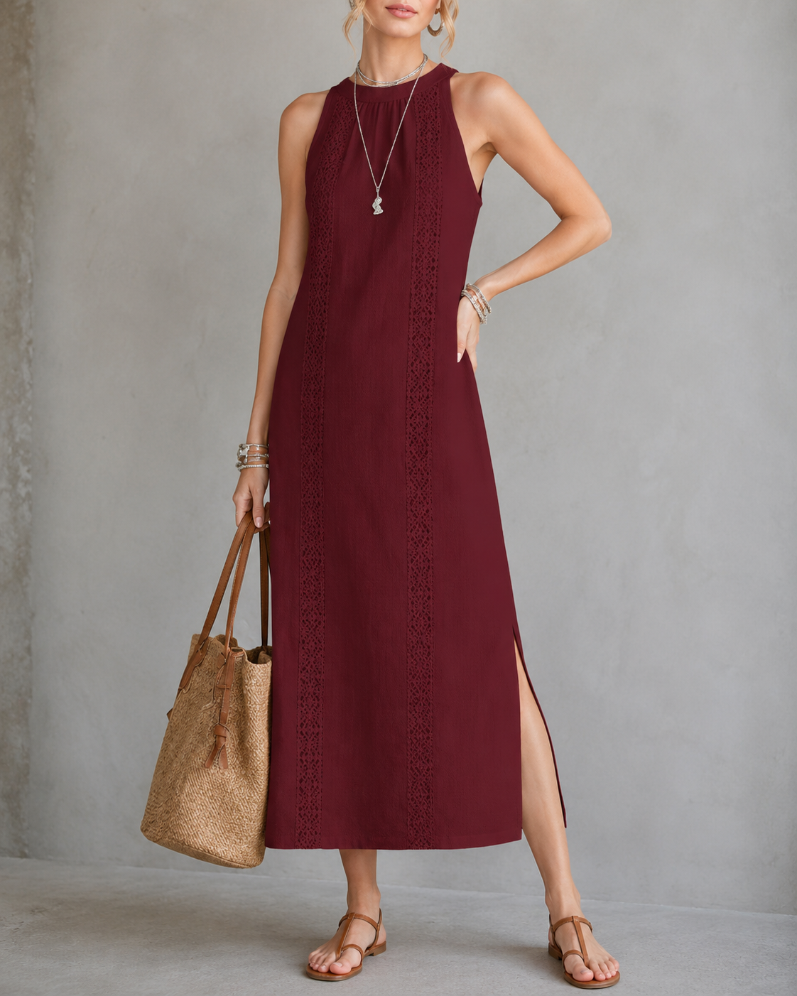 Bella™ | Elegant Sleeveless Tummy-Flattering Midi Dress