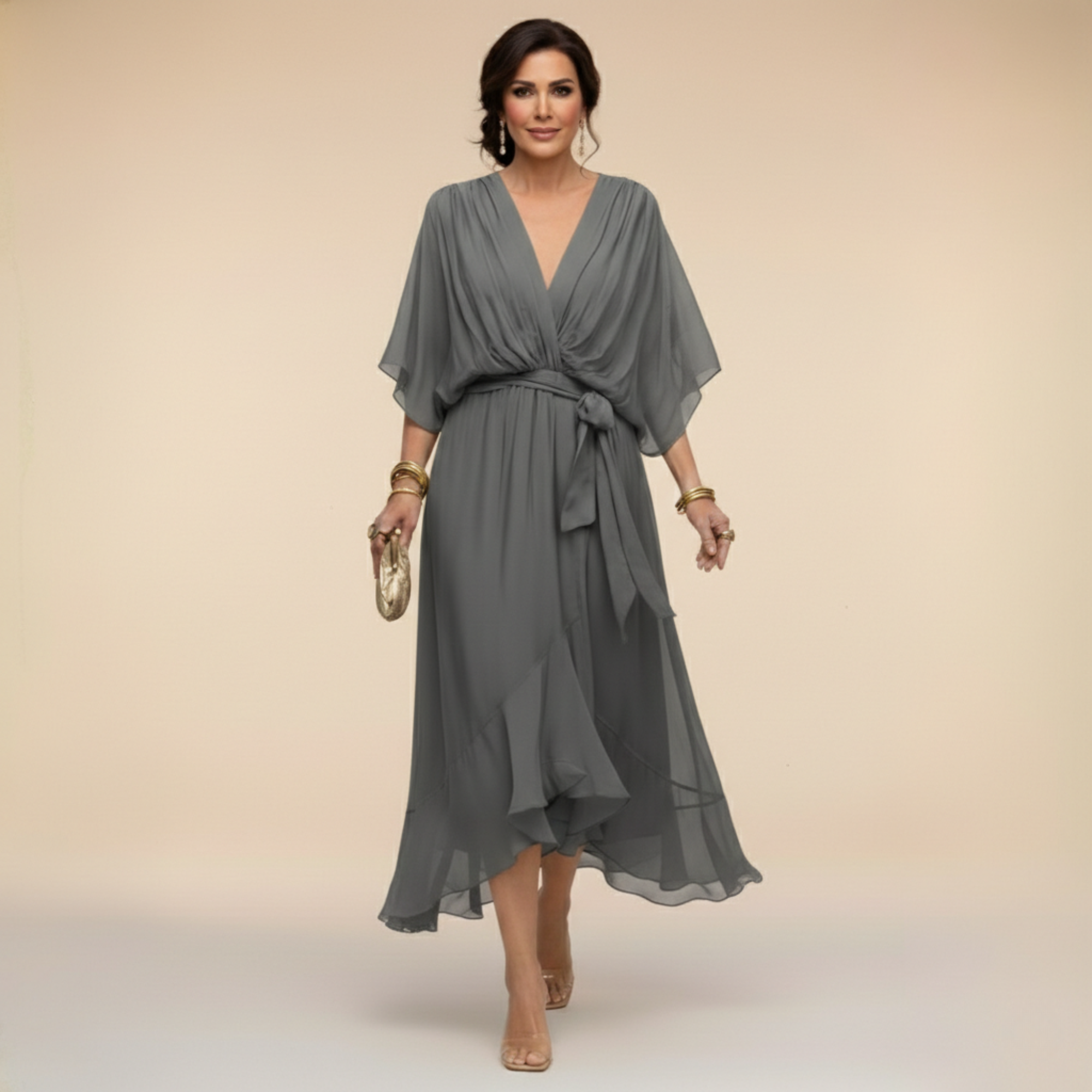 Nellie | Elegant Wrap V-Neck Dress