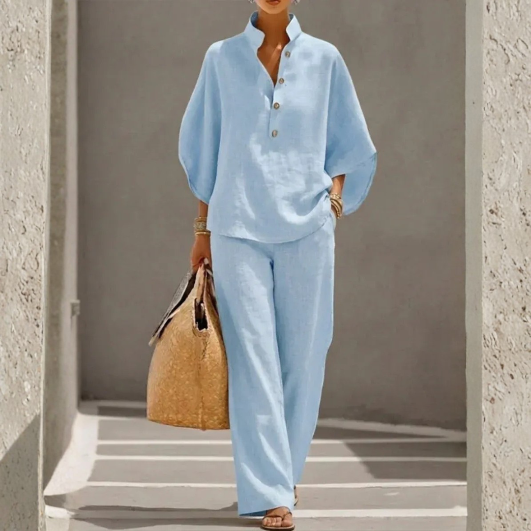 MARIBEL™ - FLARED CASUAL SUMMER LINEN SET