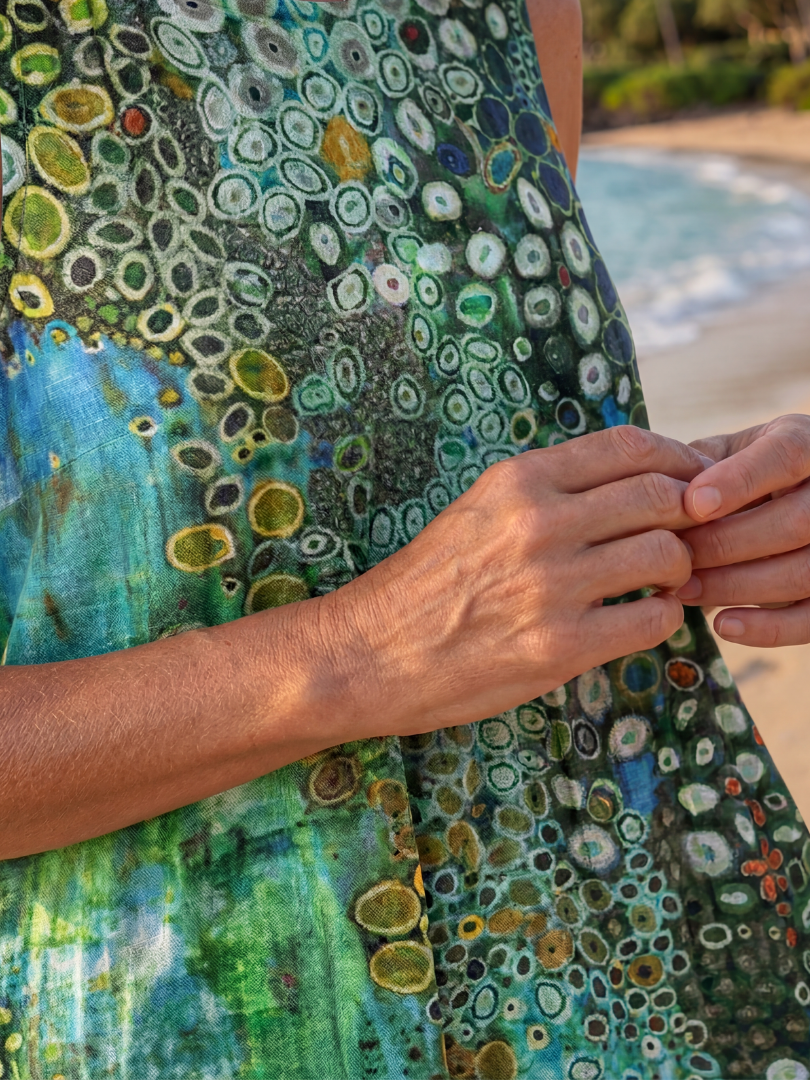 Flora | Ocean Mosaic Midi Dress