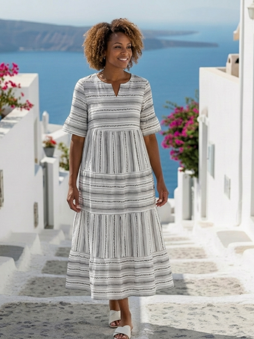 Madison™ | Tummy-Flattering Striped Midi Dress