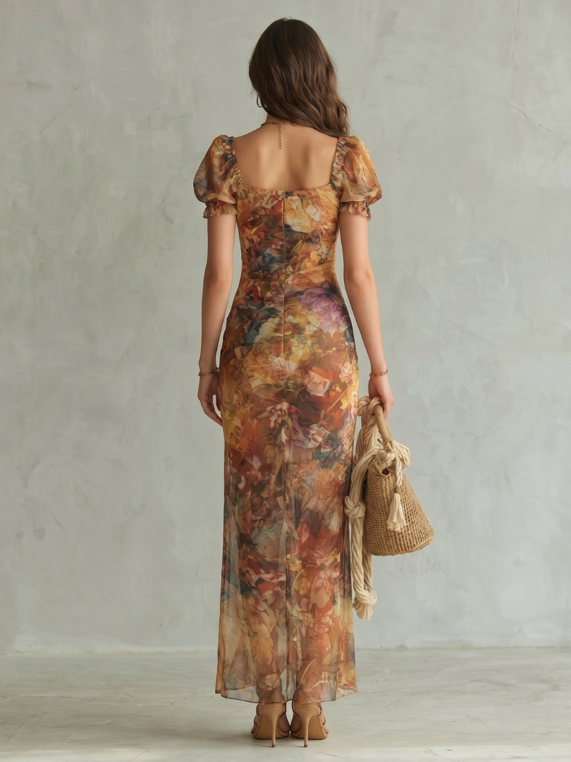 Taylor™ | Tummy-Flattering Ruffled Midi Dress