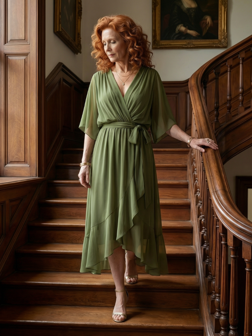 Kayla™ | Tummy-Flattering Draped Midi Dress