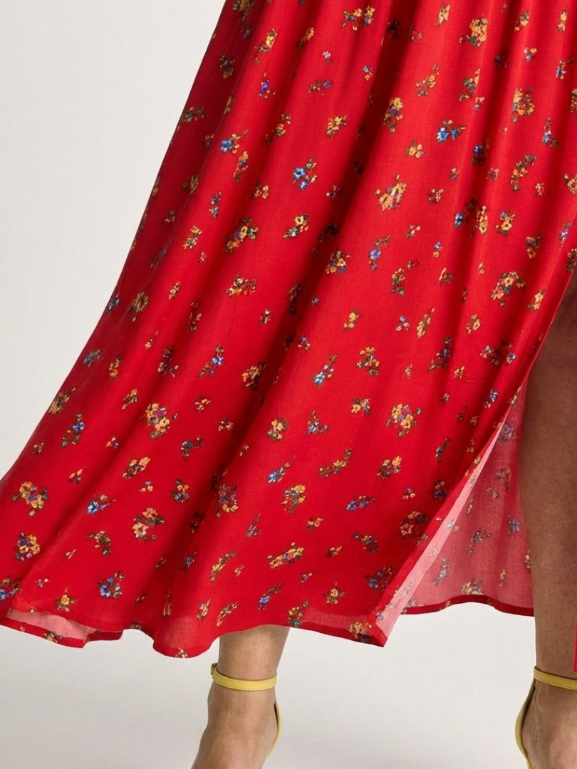 Delphine™ | Tummy-Flattering Floral Midi Dress