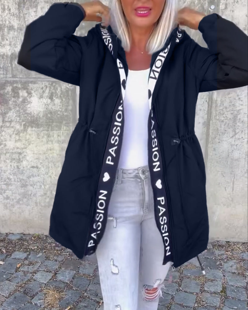 Brenda™ | Long Coat with Hood and Drawstring 11