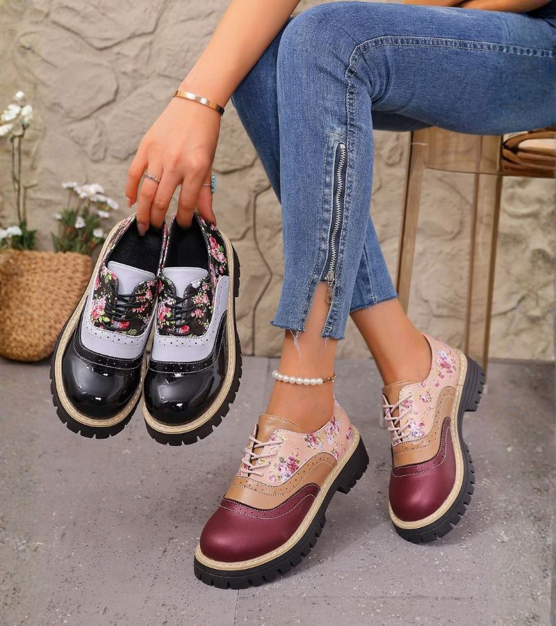 Karen™ | Orthopedic Oxford Shoes with Floral Print