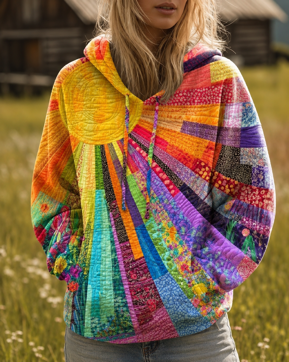 Lily™ | Colorful Bohemian Patchwork Hoodie