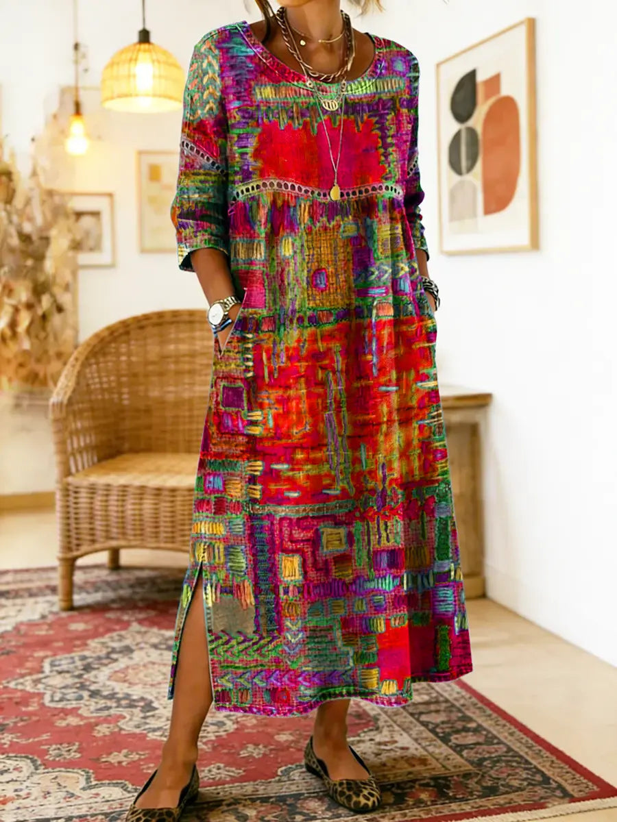 Peyton™ | Tummy-Flattering Patchwork Denim Dress