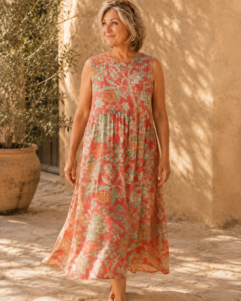Charlotte™ | Lightweight Floral Midi Dress with Tummy Control