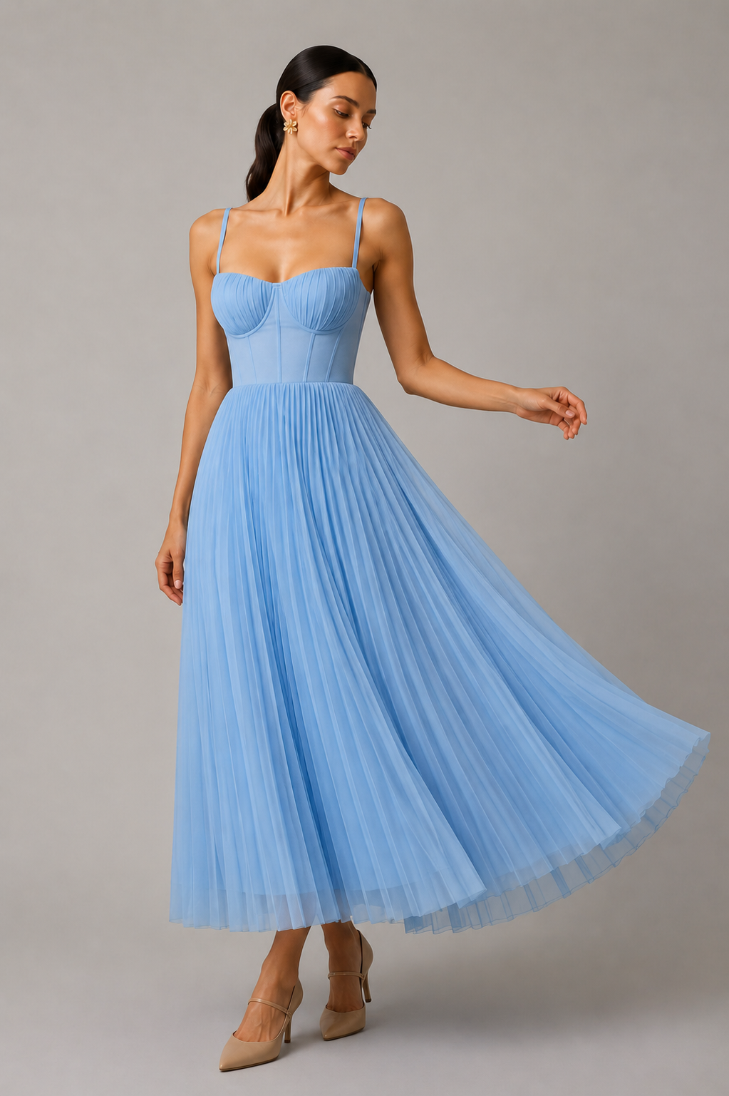Lily™ | Elegant Tummy-Flattering Pleated Maxi Dress