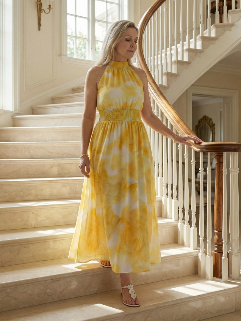 Paige™ | Tummy-Flattering Halter Midi Dress