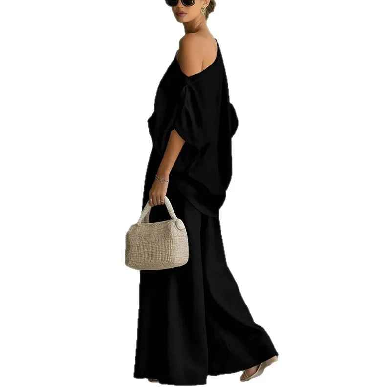 Lisa | Off-Shoulder Soft Top and Fitted Pants Set