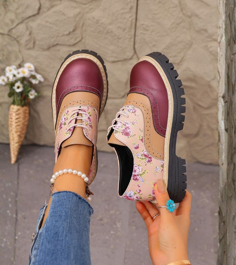 Karen™ | Orthopedic Oxford Shoes with Floral Print