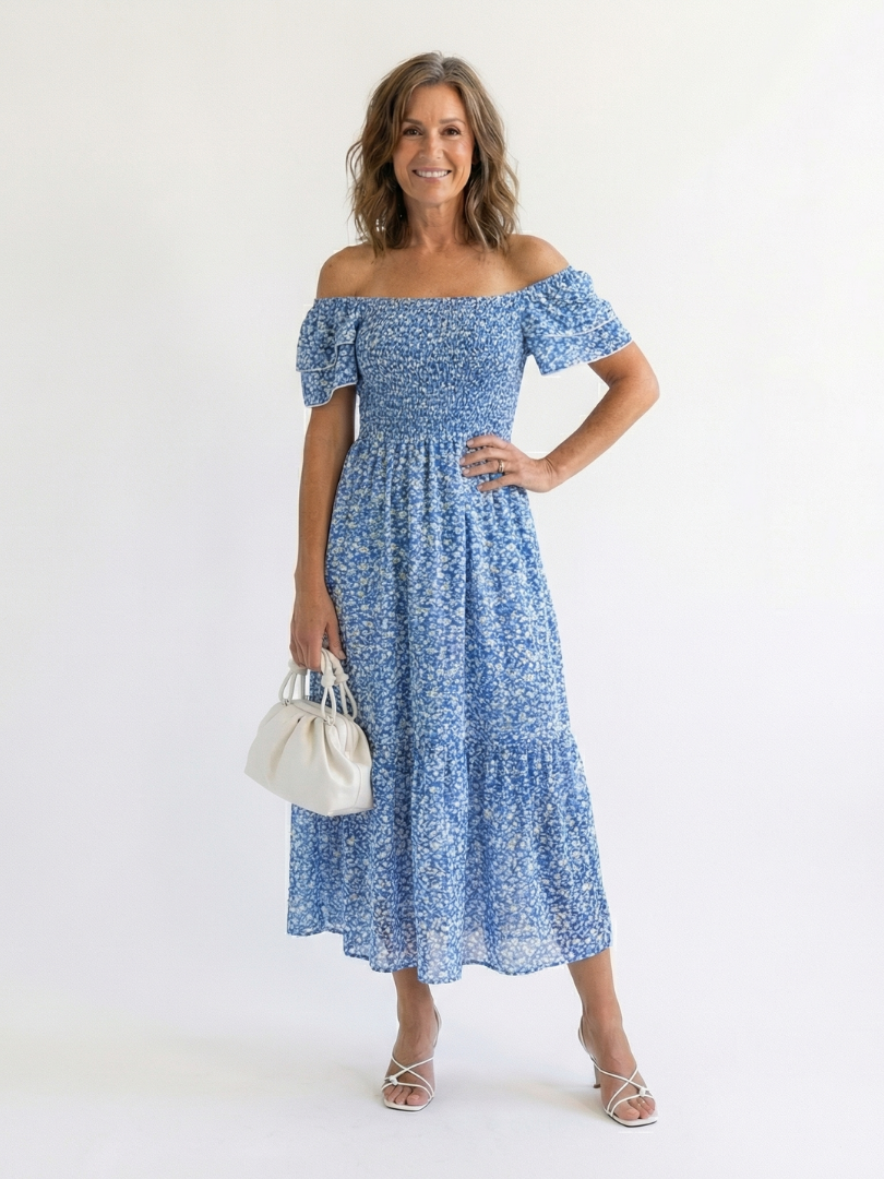 Odette™ | Tummy-Flattering Floral Midi Dress