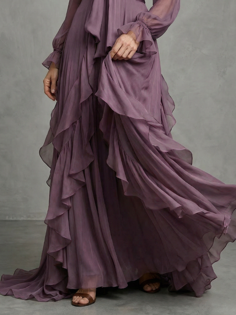 Katherine™ | Tummy-Flattering Ruffled Maxi Dress
